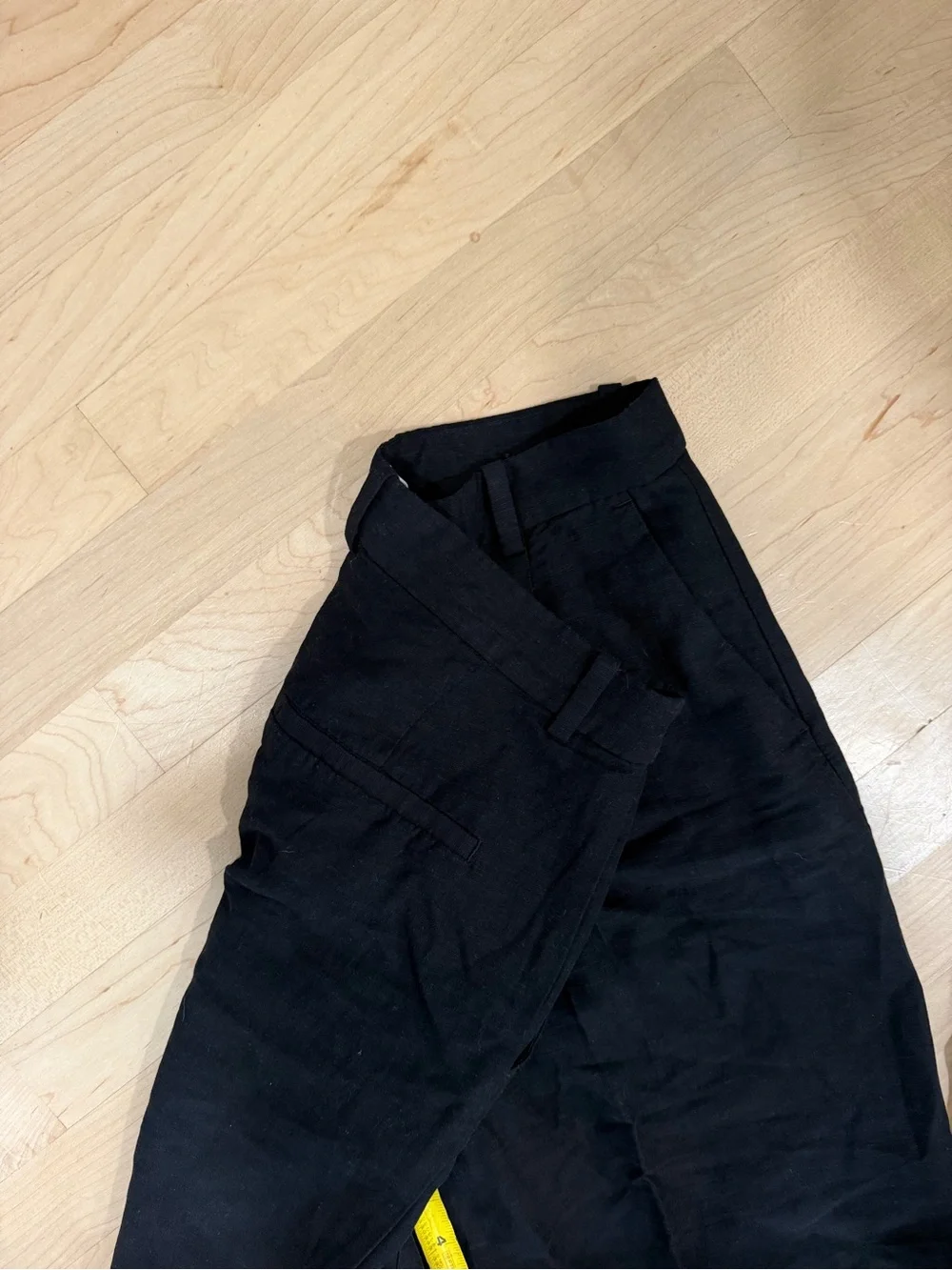 H&M Black Wide-Leg Pants - High Waist Linen Blend